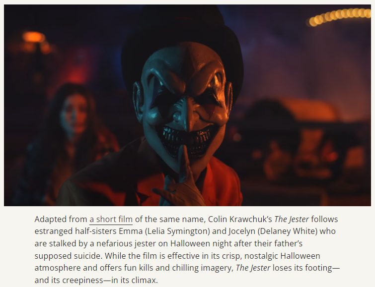 REVIEW: THE JESTER (2023) DIR. COLIN KRAWCHUK